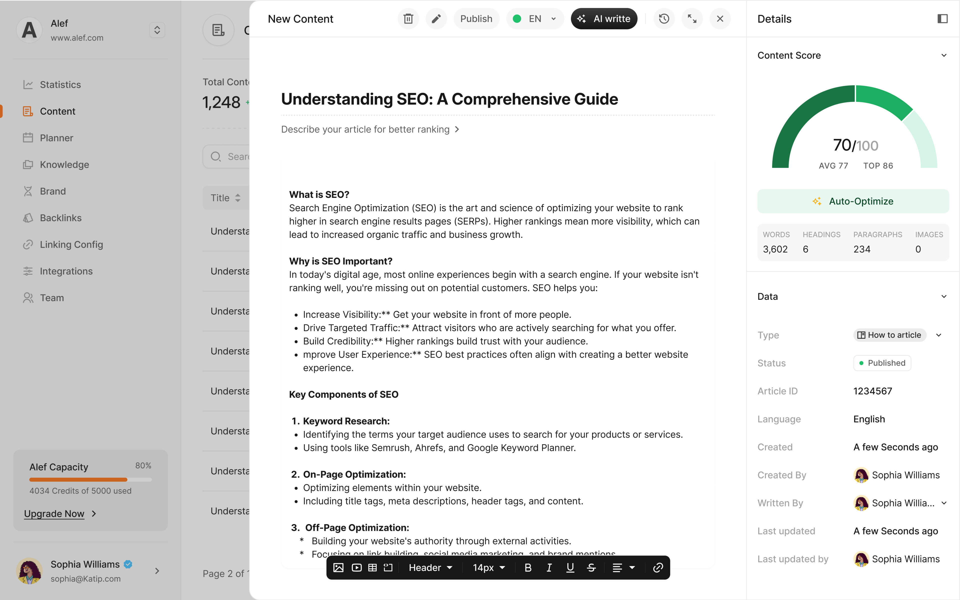 Analytics dashboard preview